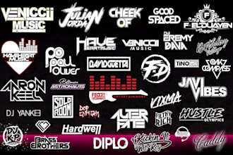 do custom or handwritten text logo for your brand , band , dj or company