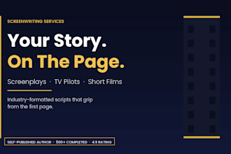write your screenplay, TV pilot, or short film script