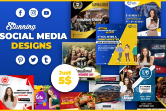 design amazing social media covers, posts, and banners ads