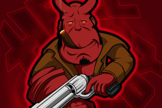 create costum cartoon mascot character for you