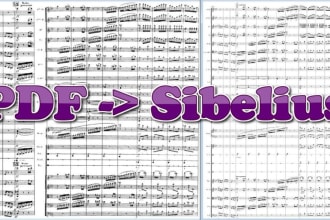 copy pdf, handwritten sheet music to sibelius