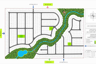 design a detailed land subdivision and lot plan