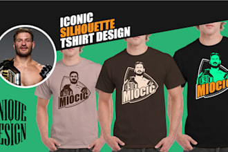 design iconic silhouette portrait tshirt from your photo
