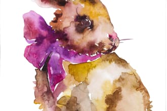 create your lovely pets in watercolor illustrations