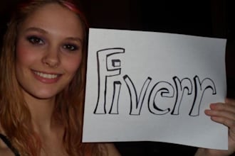 take a picture holding a sign with your business name or product