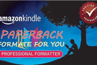 do format kindle ebook kdp paperback and  other books for you
