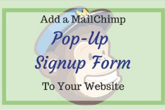 create mailchimp popup form or template on wordpress website