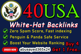 do 40 high da pr USA backlinks, safe seo link building