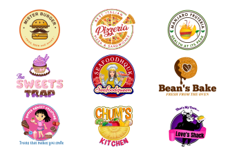 do modern food, cafe, bbq, bakery and restaurant logo