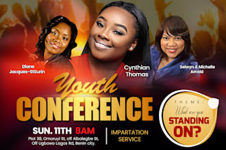 create a mind catching event, poster,pro church flyer design