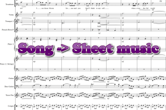 transcribe your song to sheet music