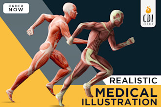 design 3d and 2d detailed medical illustrations