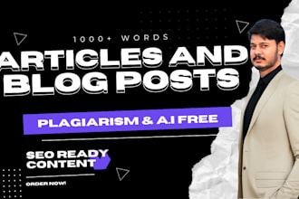 write seo optimized well research unique article