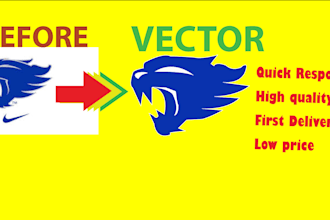 fix,trace,vectorize or modify your logo or image in 4 hours