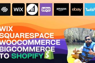 migrate a squarespace, wix, woo, bigcommerce to shopify store