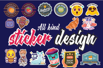 do all kind of sticker design, badge, patch, logo, decal, label, doodle