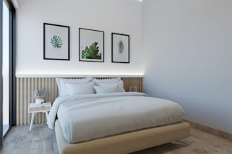 interior design bedroom in 3d render