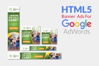 design animated HTML5 banner ads for google adwords