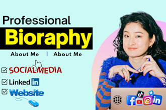 write a professional short biography for your website or ebook