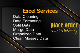 do excel data cleaning, formatting, merge or split CSV files