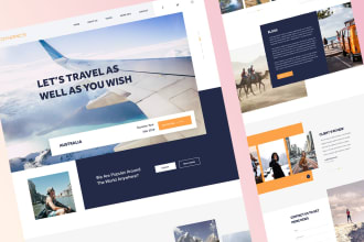 design high converting traveling landing page or website