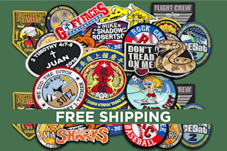 design and manufacture custom embroidered patches, digitize, and ship