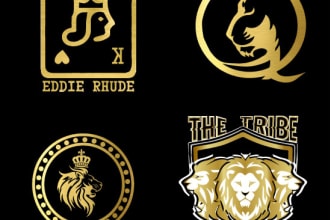 mascot lion tiger crown logo or tshirt design