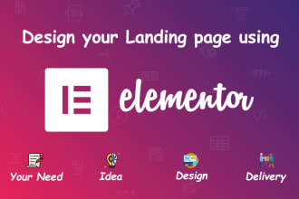 create landing page or webpage using elementor page builder