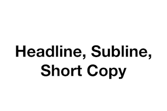 write a headline, subline and short copy for your ad