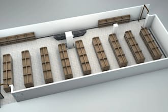 design and model 3d kiosk, booth and architectural floorplan