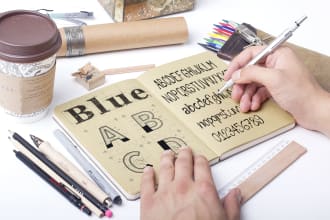design or fix custom font also logotype and typography
