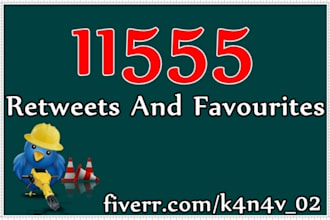 give You 11555+ Retweets And Favourites From high Qualited,UniQue Profiles From Different Ips Without Any Admin Access in less than 12 hours