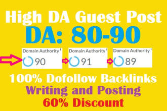 write and publish seo guest post, high da guest post on da90 websites in 24h