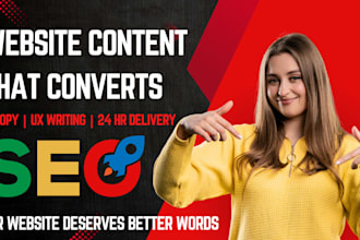write SEO website content and UX copy for apps and landing pages