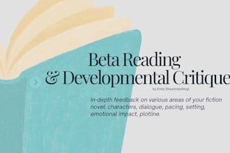 beta read and developmentally critique your fiction book
