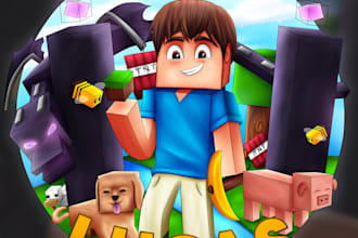 make a professional minecraft server logo, icon, banner