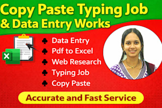 do copy paste typing job and data entry works