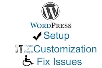 setup, fix or customize your wordpress website