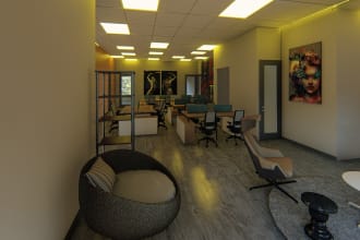 render a coworking space office interior design in lumion