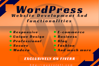 build responsive wordpress website and add functionalities