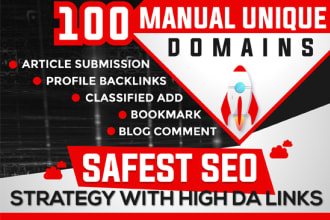 increase ranking with 100 unique domain high authority backlinks pa da upto 100