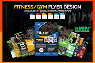 design professional health and fitness sports flyer in 12hrs