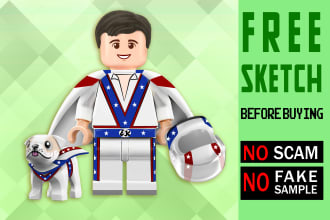 make funny and cute chibi custom lego style
