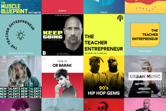 design 2 playlist or podcast cover artworks