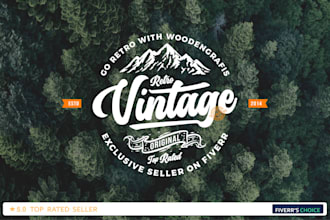 design retro vintage logo custom adventure, outdoor, etc