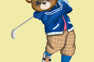 create funy ilustration and childreen book