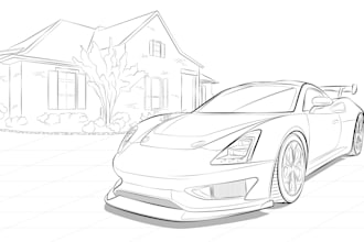 draw vector line art, line drawing from your image
