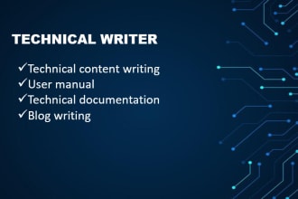 write technical articles, user manuals and documentation