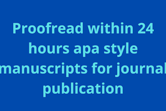proofread apa style manuscripts for journal publication in 24 hours