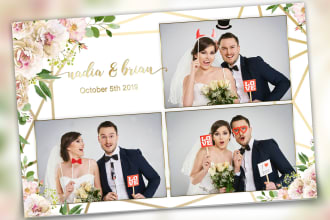 design photo booth template, photo sripe, xbdr, png